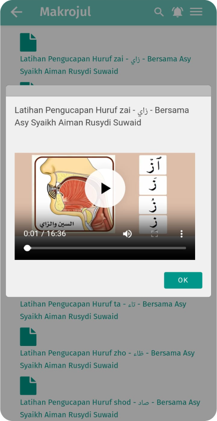 Fitur Belajar Makhrojul