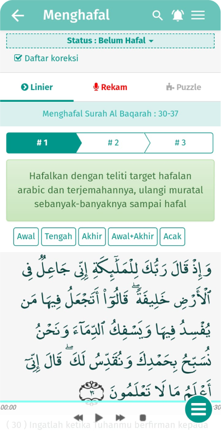 Fitur Metode Menghafal Lengkap