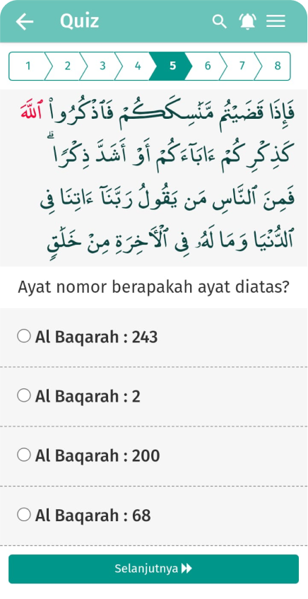 Fitur Quiz Hafalan